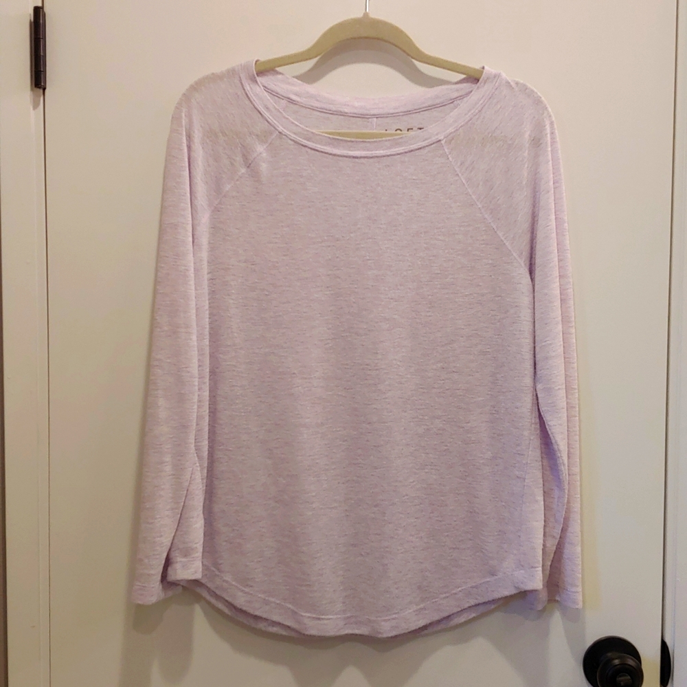 Loft tunic top lavender purple size large. Burn out Material